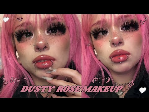 shiny dusty rose dolly makeup â‚ŠËšà·†