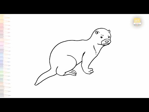 Mink animal drawings | Outline drawings | How to draw A Mink step by step | #artjanag